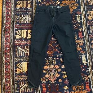 7 For All Mankind Ankle Gwenevere High Waist Jeans in Night Black - size 28